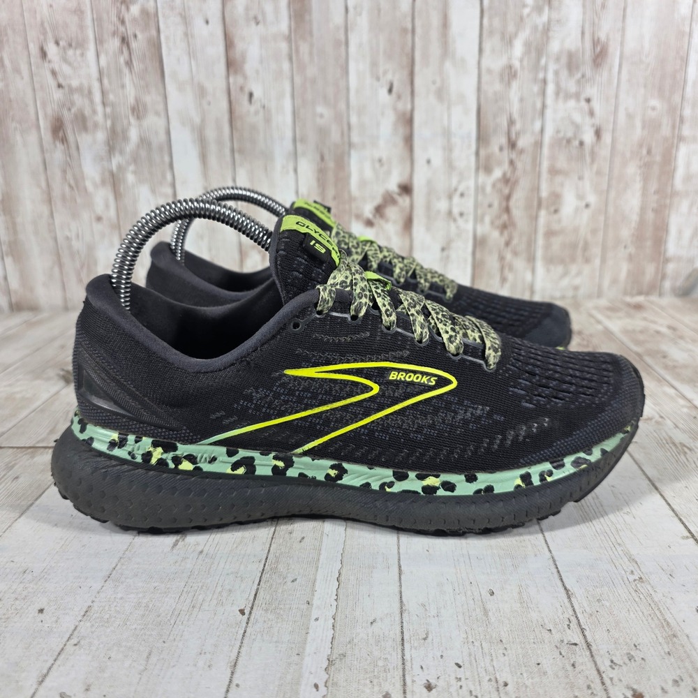 Brooks Glycerin 19 Womens Running Shoes Black Neon Leopard 1203431B029 Size 8